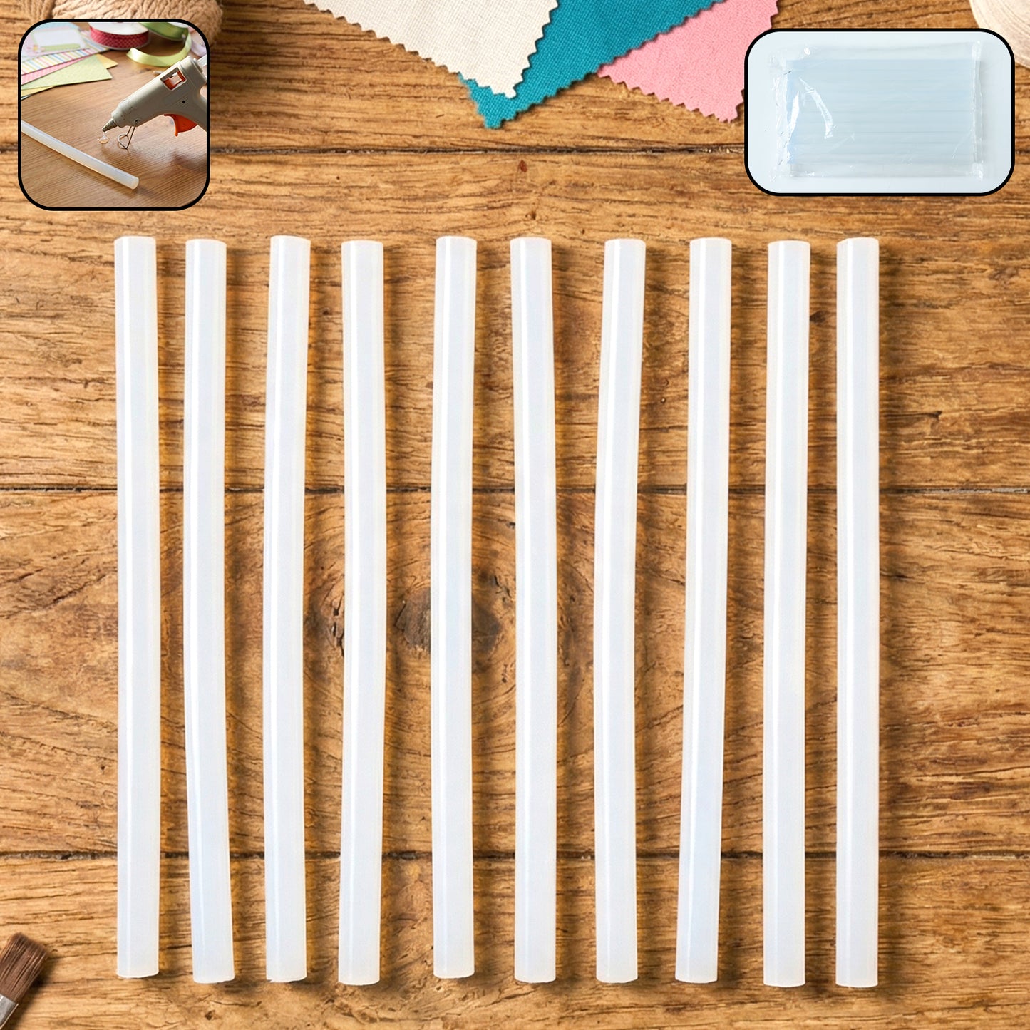 20 cm Hot Melt Glue Sticks - Strong Adhesive for Crafts & Repairs (10 Pc Set) - Happy Price - Image 2
