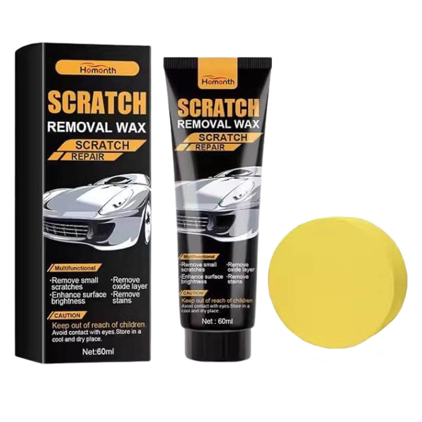 Car Paint Scratch Repair Wax (60ml) with Applicator Sponge - Happy Price - Image 2