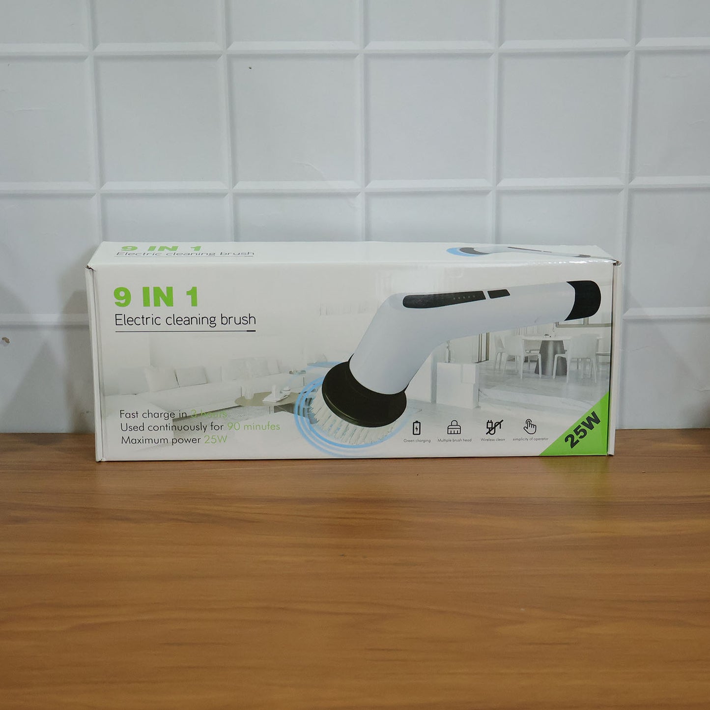 9-in-1 Electric Spin Scrubber with Extendable Handle for Home Cleaning - Happy Price - Image 5