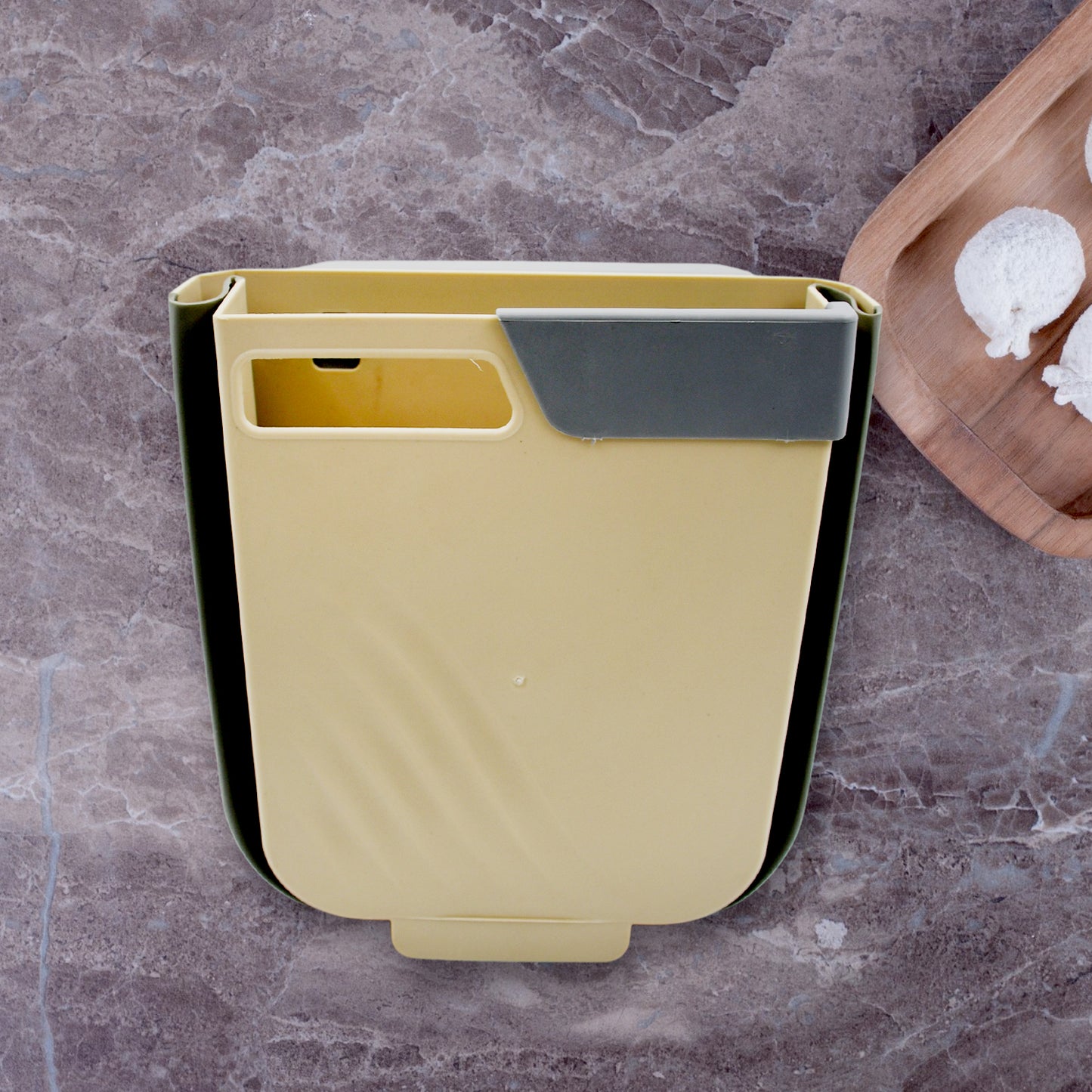 Hanging Trash Can For Kitchen Cabinet Door Small Collapsible Foldable Waste Bins Hanging Trash Holder For Bathroom Bedroom Office Car Portable - Happy Price - Image 3