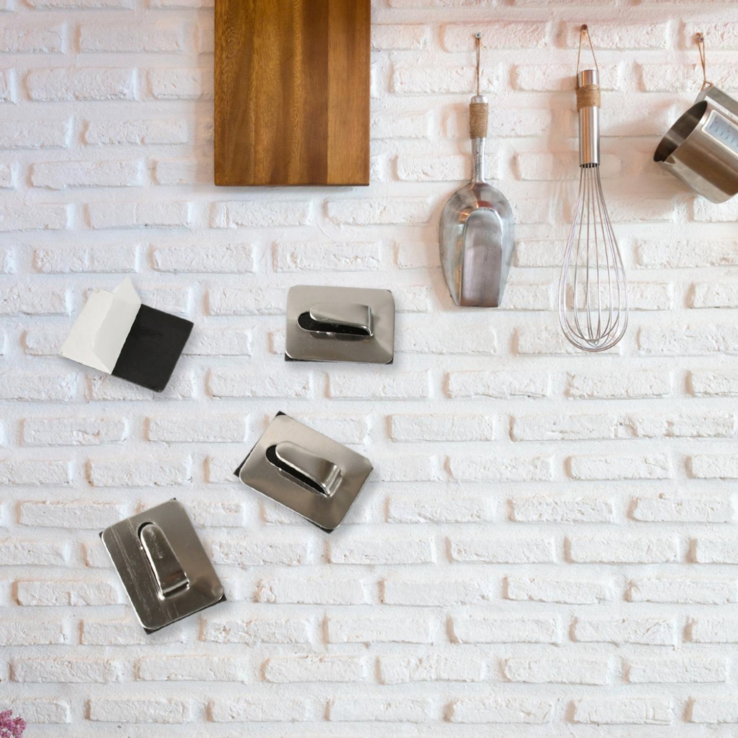 Self- Adhesive Hooks Heavy Duty Wall Hooks Hangers Stainless Steel Waterproof Sticky Hooks For Hanging Robe Coat Towel Kitchen Bathroom And. - Happy Price - Image 4