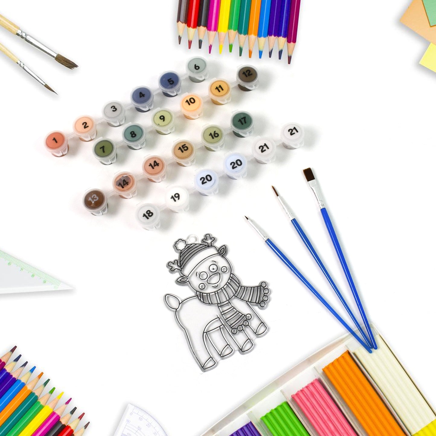 Paint By Number Kits 2 Set 21 Number Color 6 Paint Brushes (2 Set) - Happy Price - Image 6