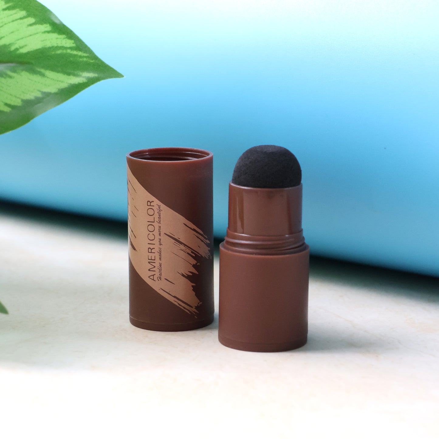 2-in-1 Hairline & Eyebrow Contour Powder Stick with Cushion Puff - Happy Price - Image 2