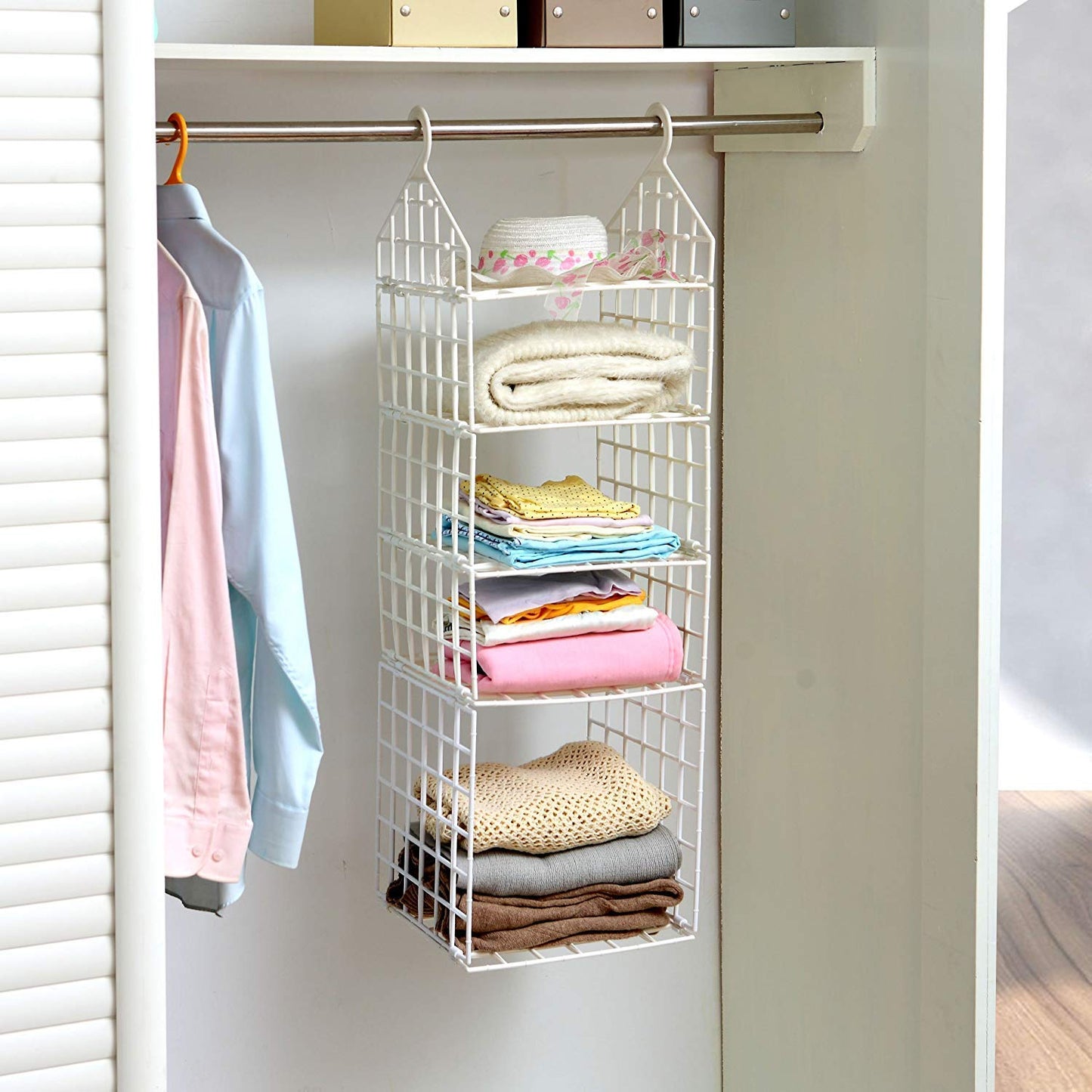 Multipurpose 5 Layer Folding Clothes Storage Rackscloset For Students Wardrobe Shelves Socks Scarf T-shirt Etchanging Organizer Storage Holders  Racks - Happy Price - Image 3