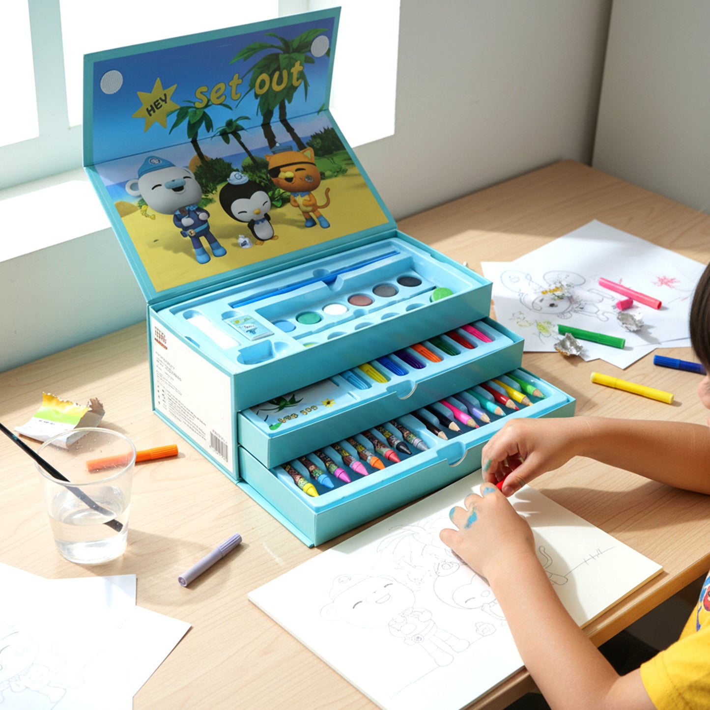 Kids Art and Drawing Kit Box (1 Pc) - Complete Coloring & Painting Set - Happy Price - Image 6
