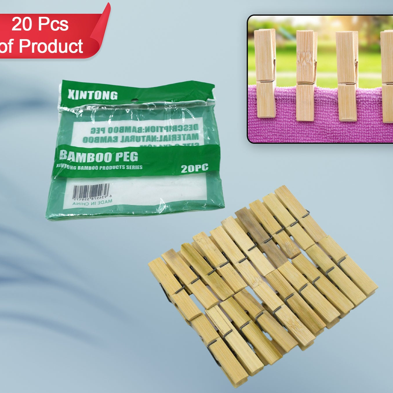 Multipurpose Wooden Heavy Clip (20 Pieces) For Clothespin  Dryer Hanger Photo Paper Peg Pin Craft Clips For School Arts Crafts Decoration - Happy Price - Image 1