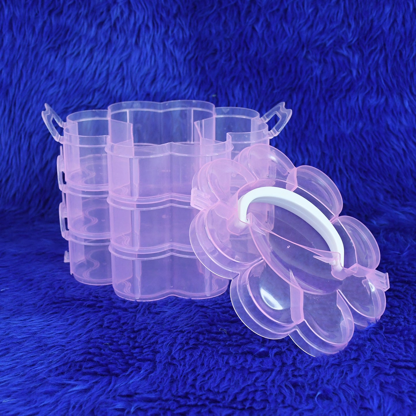 3-layer Transparent Plastic Flower-shaped Storage Box With 9 Grids - Happy Price - Image 5