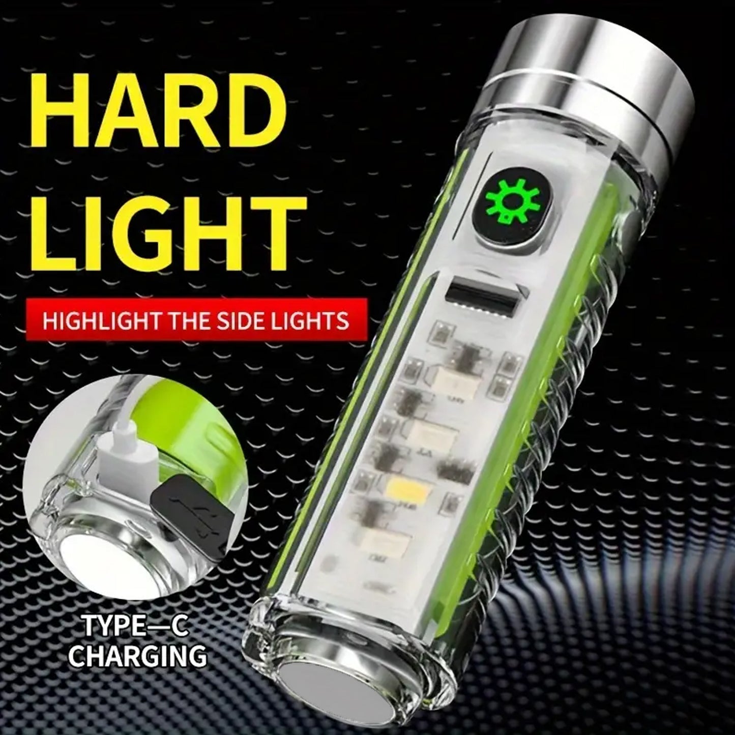 Pattern Flashlight Usb Flashlight Rechargeable Led Torch Light (1 Pc) - Happy Price - Image 2