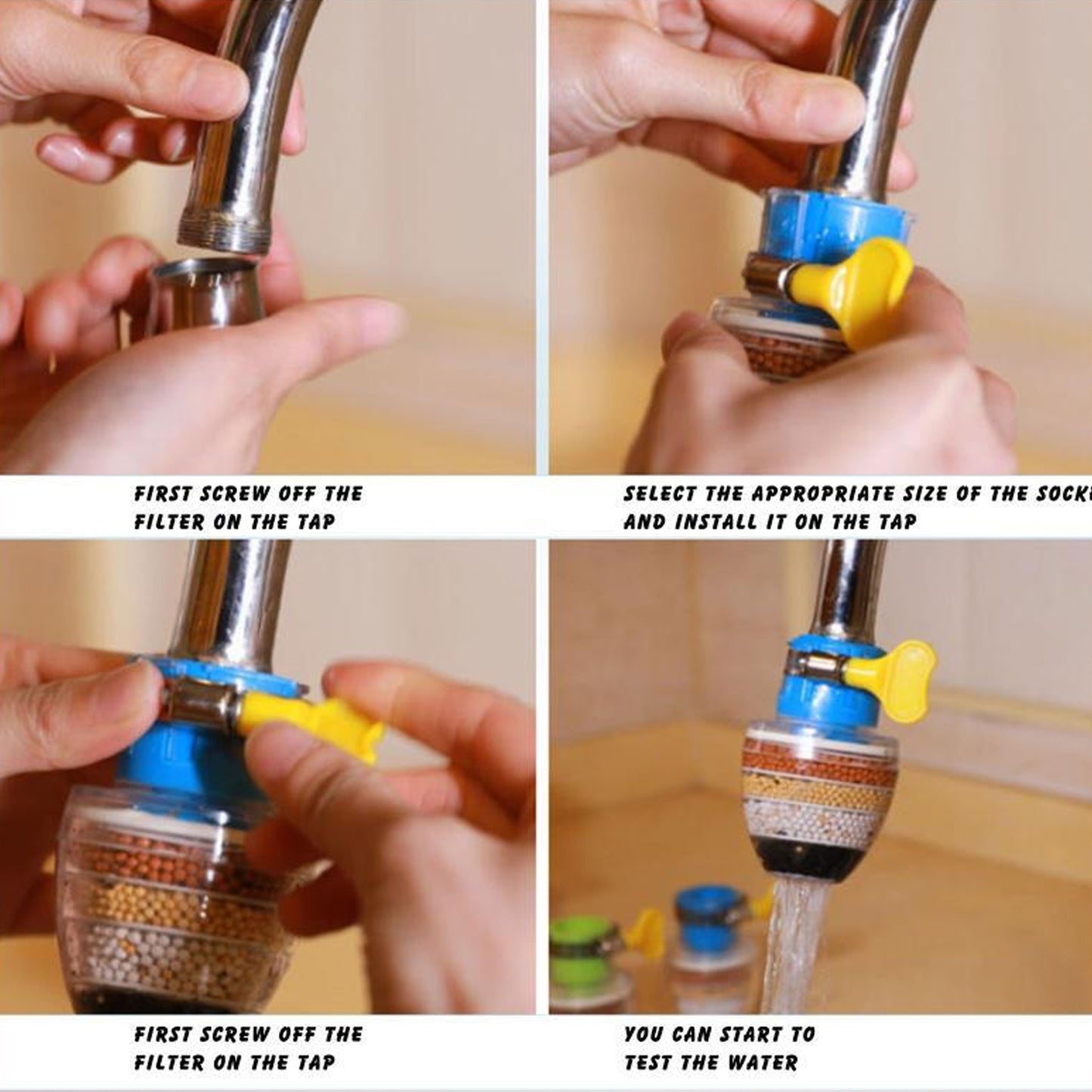 Water Faucet Clean Purifier Filter Cartridge Water Tap Upgrade Universal Interface Faucet Filter (Six Layer Purifier) - Happy Price - Image 4