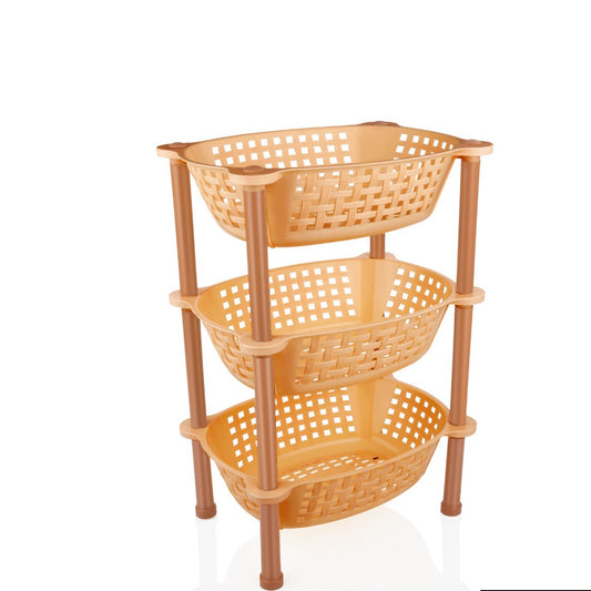 Multipurpose Plastic Storage Rack Organiser - 3 Pcs - Happy Price - Image 1