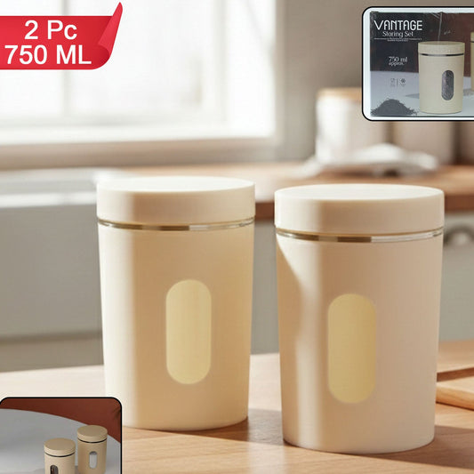 Airtight Kitchen Storage Containers - 2 Pc Set, 750 ML Each - Happy Price - Image 1