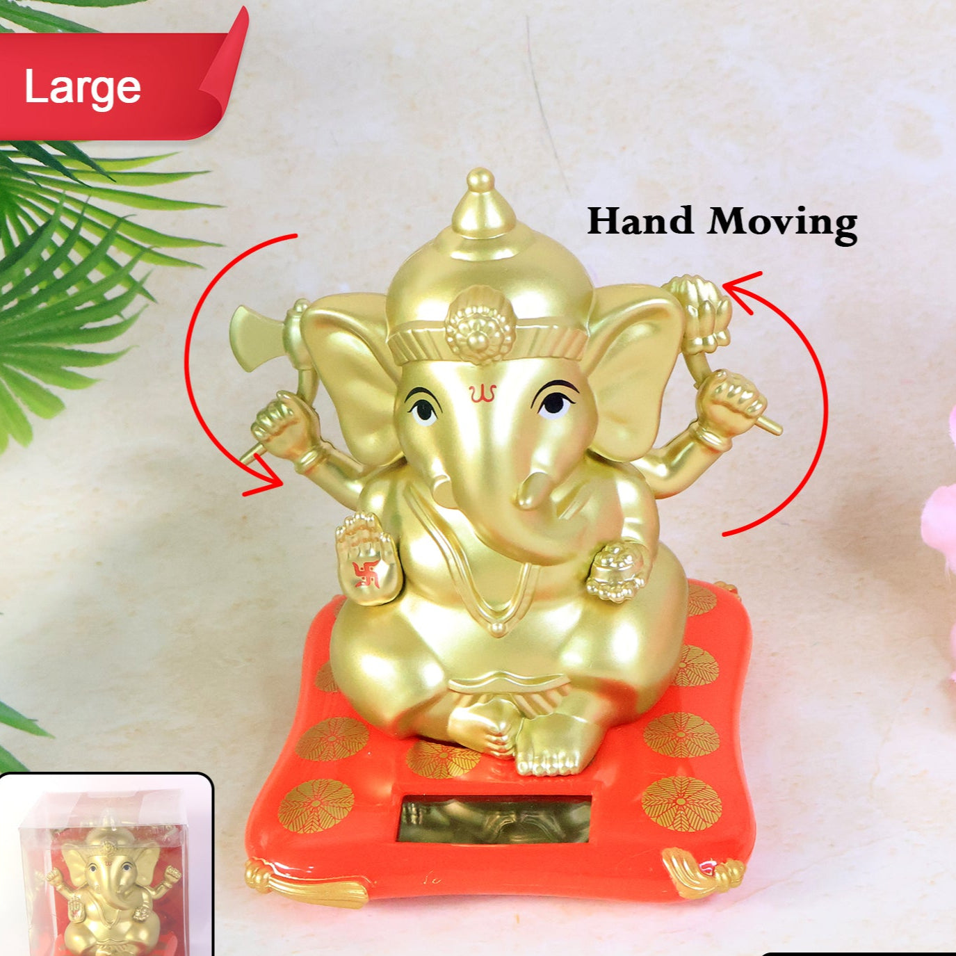Large Lord Ganesha Idol with Solar Base - 1 Pc - Happy Price - Image 1
