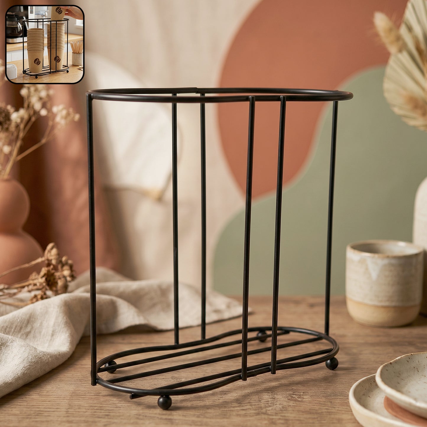 Metal Desktop Cup Organizer Stand - 1 Pc - Happy Price - Image 3