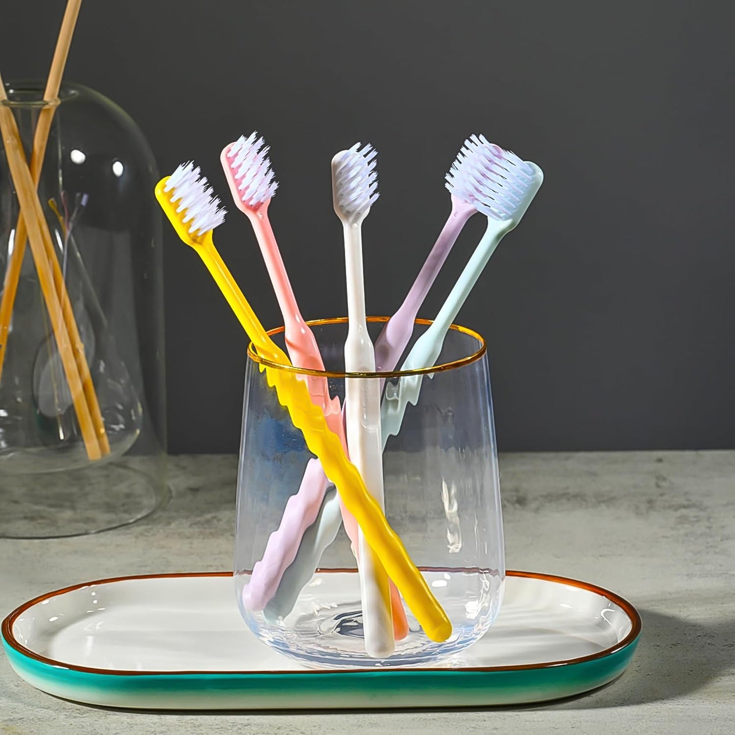 Plastic Toothbrush With Plastic Round Box (20 Pcs Set) - Happy Price - Image 4