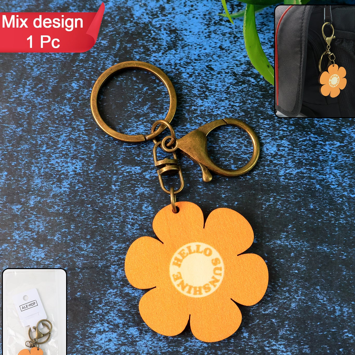 Cute Flower-shaped Keychain (Mix Design  1 Pc) - Happy Price - Image 1