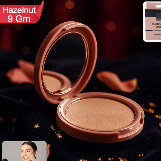Hazelnut Flawless Touch Compact Powder - Brew Shade, 9 gm - Happy Price - Image 1