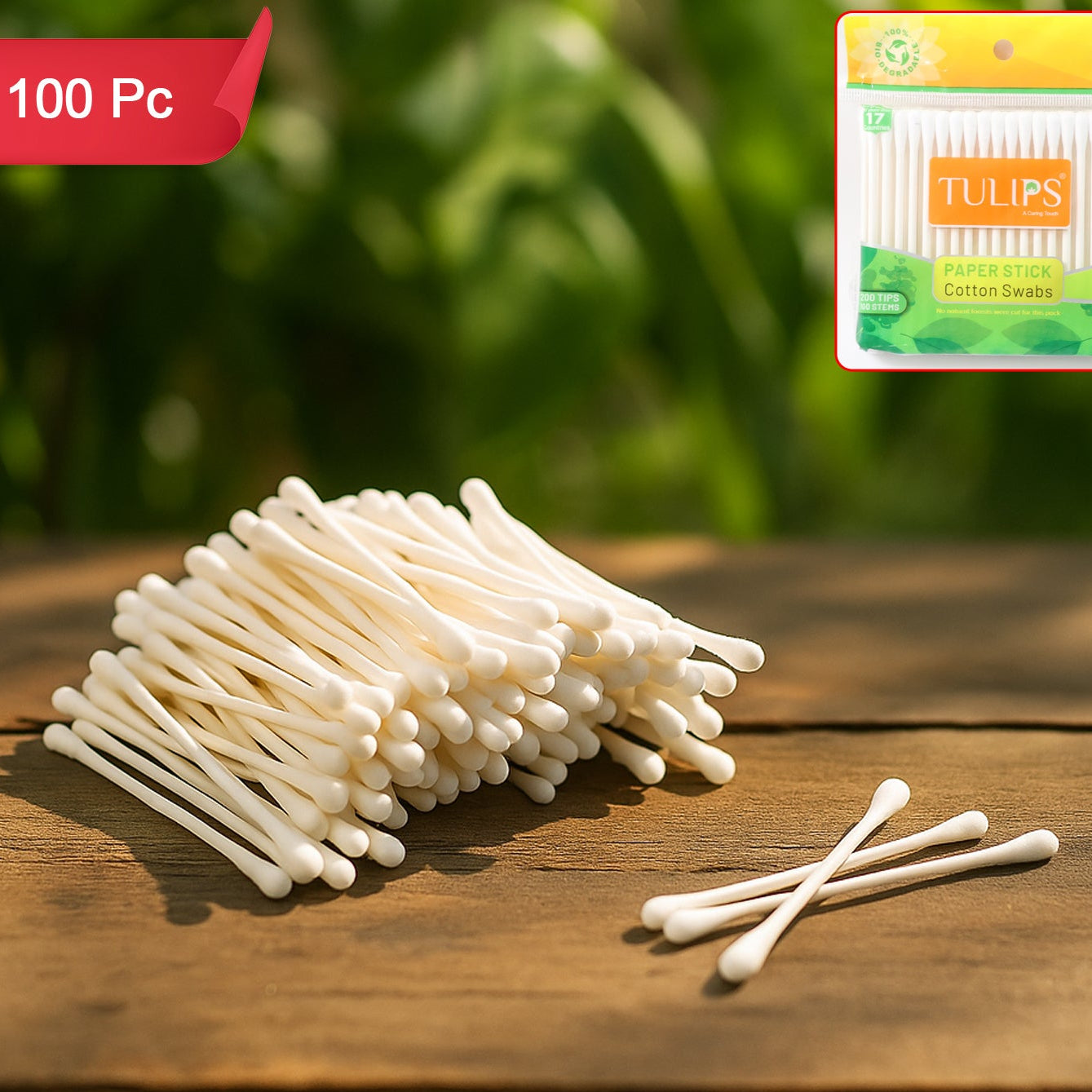 Paper Stick Cotton Swabs - 100 Pc Set for Beauty & Grooming - Happy Price - Image 1