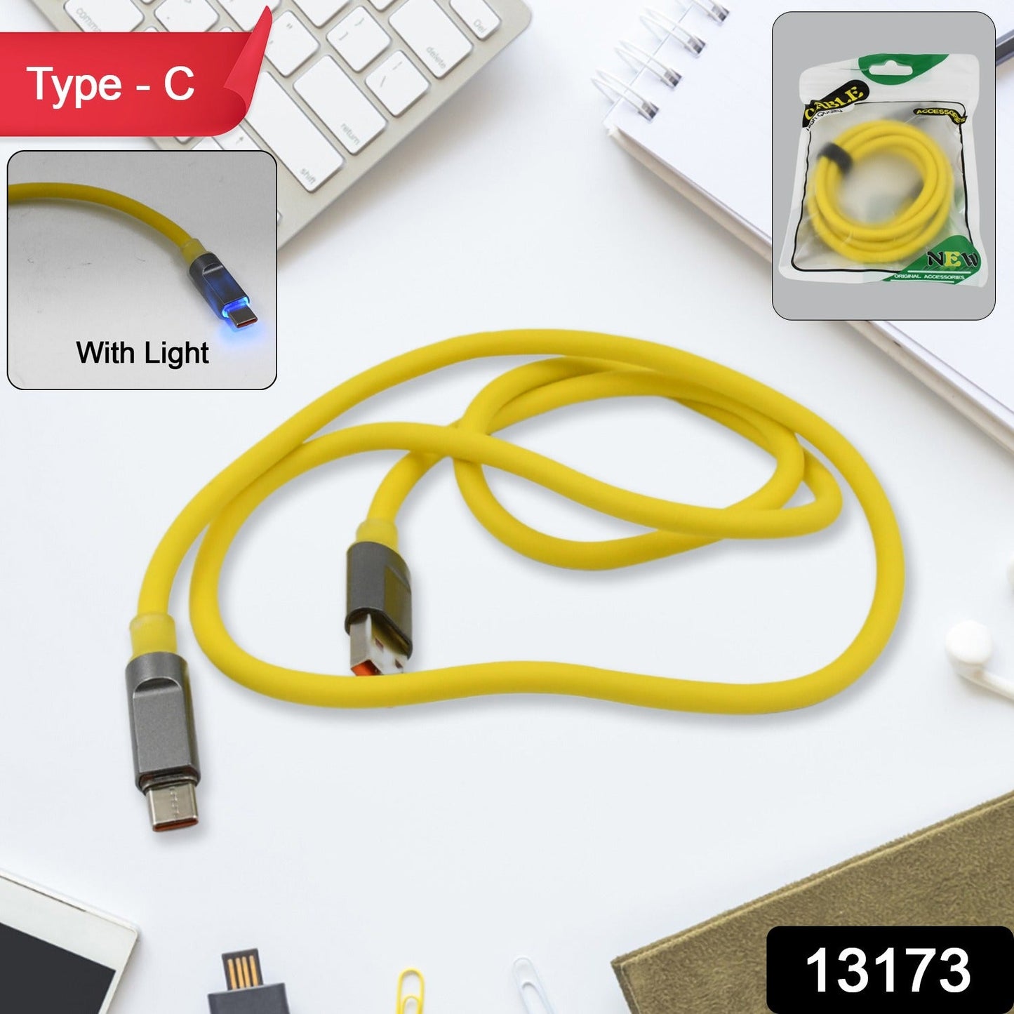 1 Meter Type C Charging Cable with Indicator Light - Fast Data Transfer - Happy Price - Image 2
