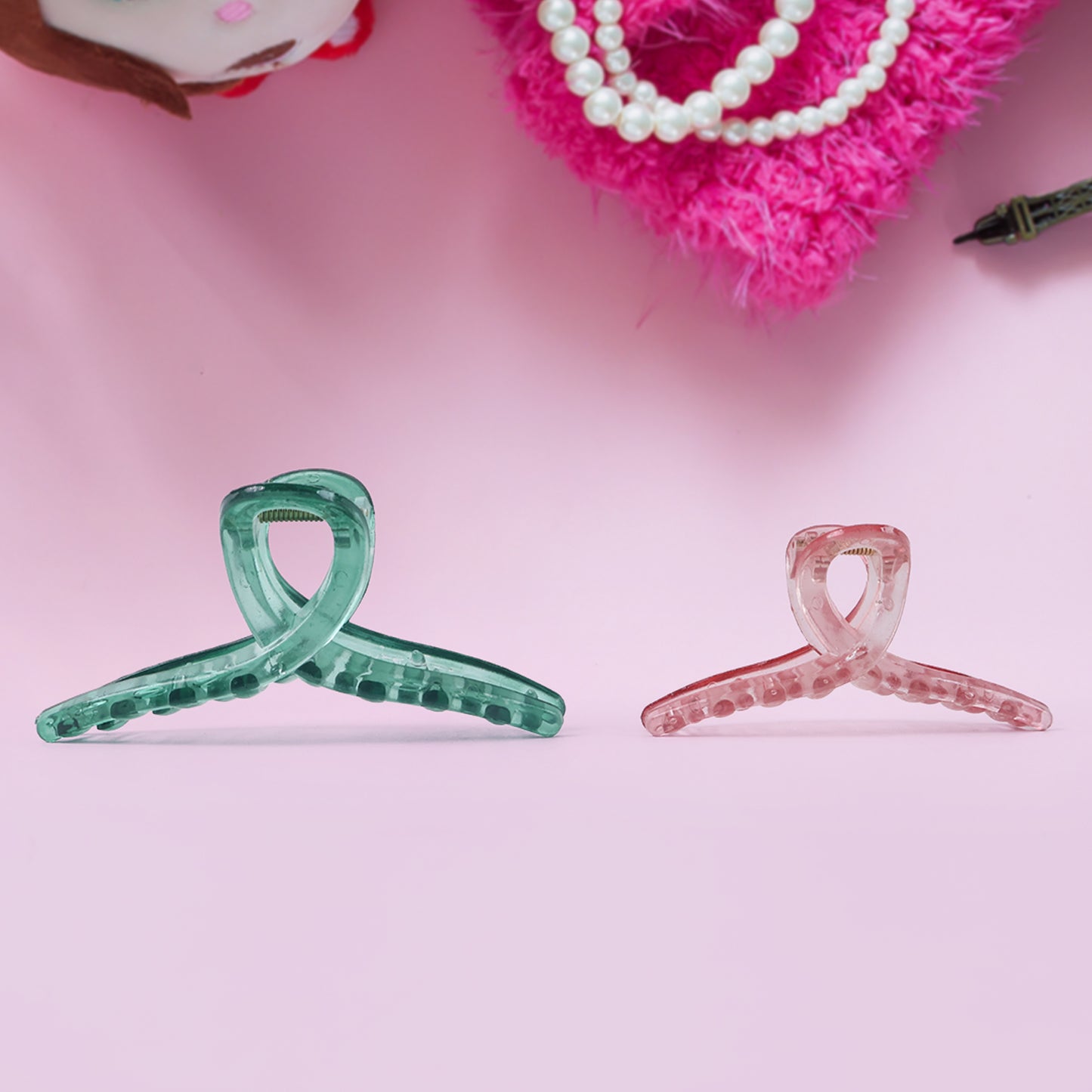 12 Pc Mix Design Multicolor Hair Clutcher Clips for Women & Girls - Happy Price - Image 5