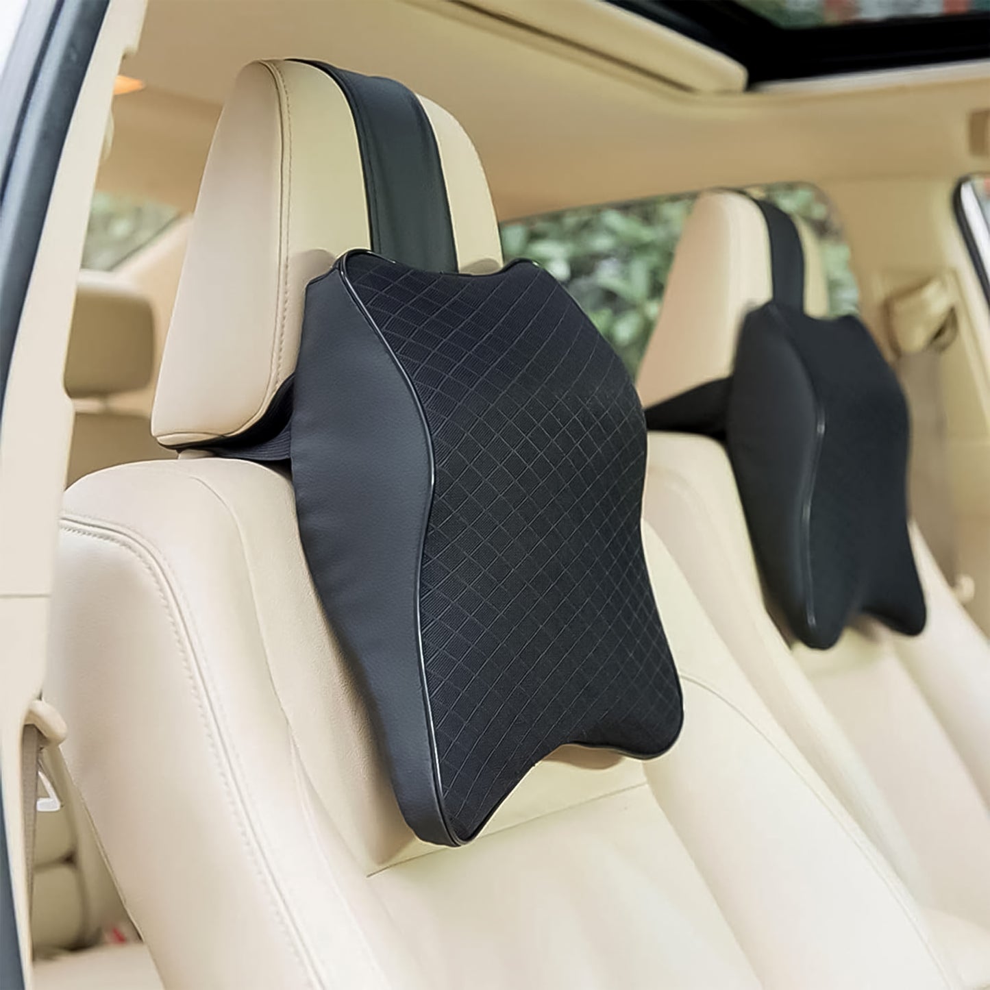 Car Neck Pillow Car Neck Headrest Pillow Memory Foam Car Accessories Cushion Car Seat Head Support Neck Protector Car Seat Neck Pillowfor Driving (1 Pc) - Happy Price - Image 2