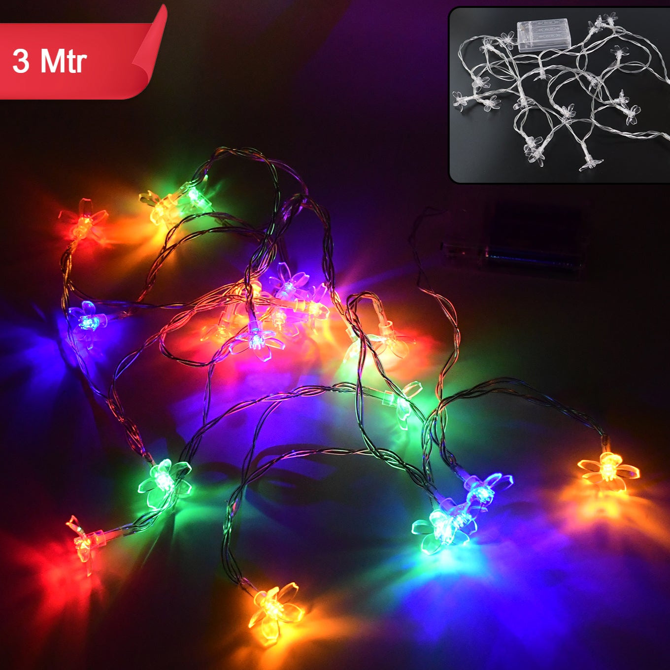 3 Meter Battery Operated Decorative Led Flower String Lights - Happy Price - Image 1