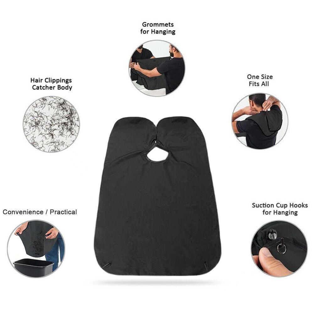 Black Beard Apron Hair Clippings Catcher Grooming Bib - Happy Price - Image 2
