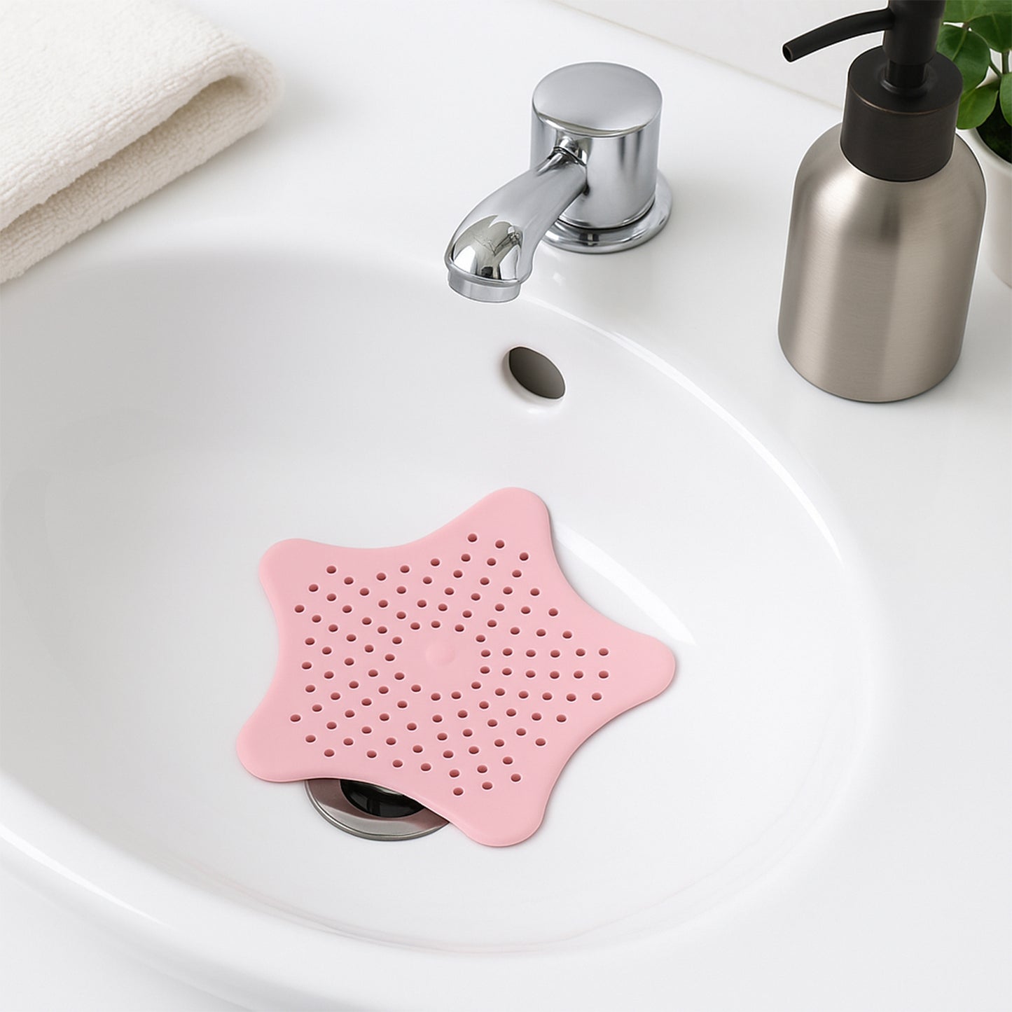 Baby Pink Star Sink Strainer - Bathroom & Kitchen Drain Hair Catcher - Happy Price - Image 3