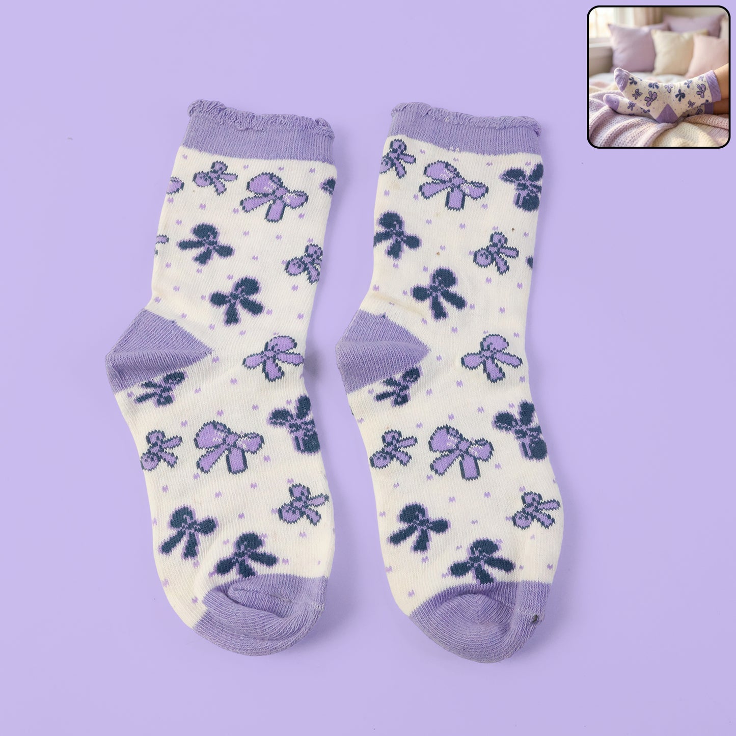 Soft Crew Socks (1 Pair, Medium) - Breathable & Comfortable for Daily Wear - Happy Price - Image 7