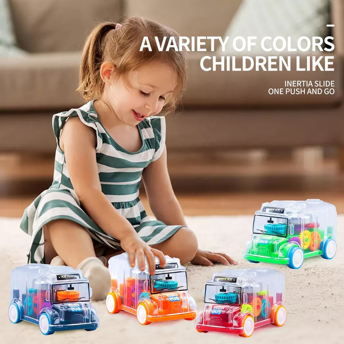 Transparent Musical Mini School Bus Toy For Kids - Happy Price - Image 4