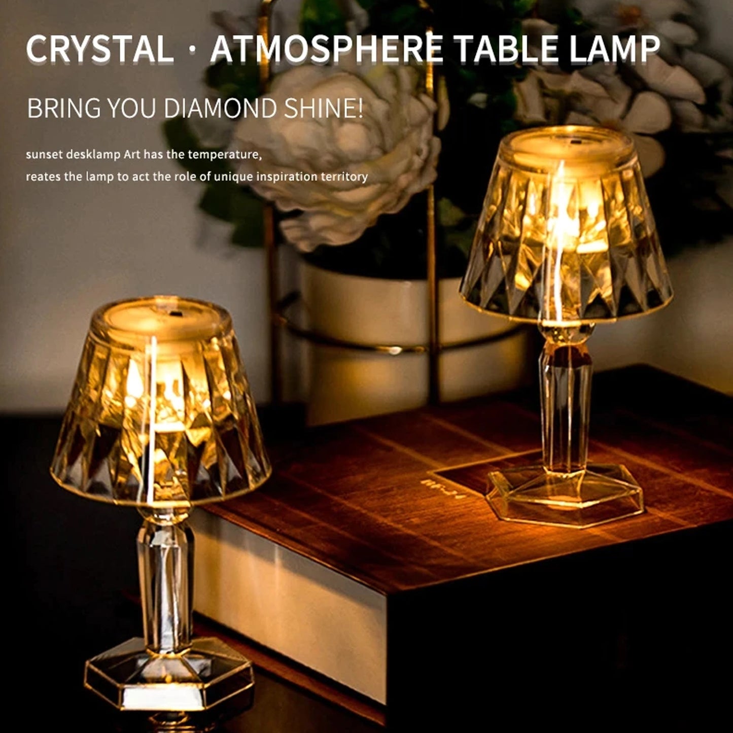 2in1 Transparent Mini Crystal Table Lamp With Reflection Light - Happy Price - Image 2