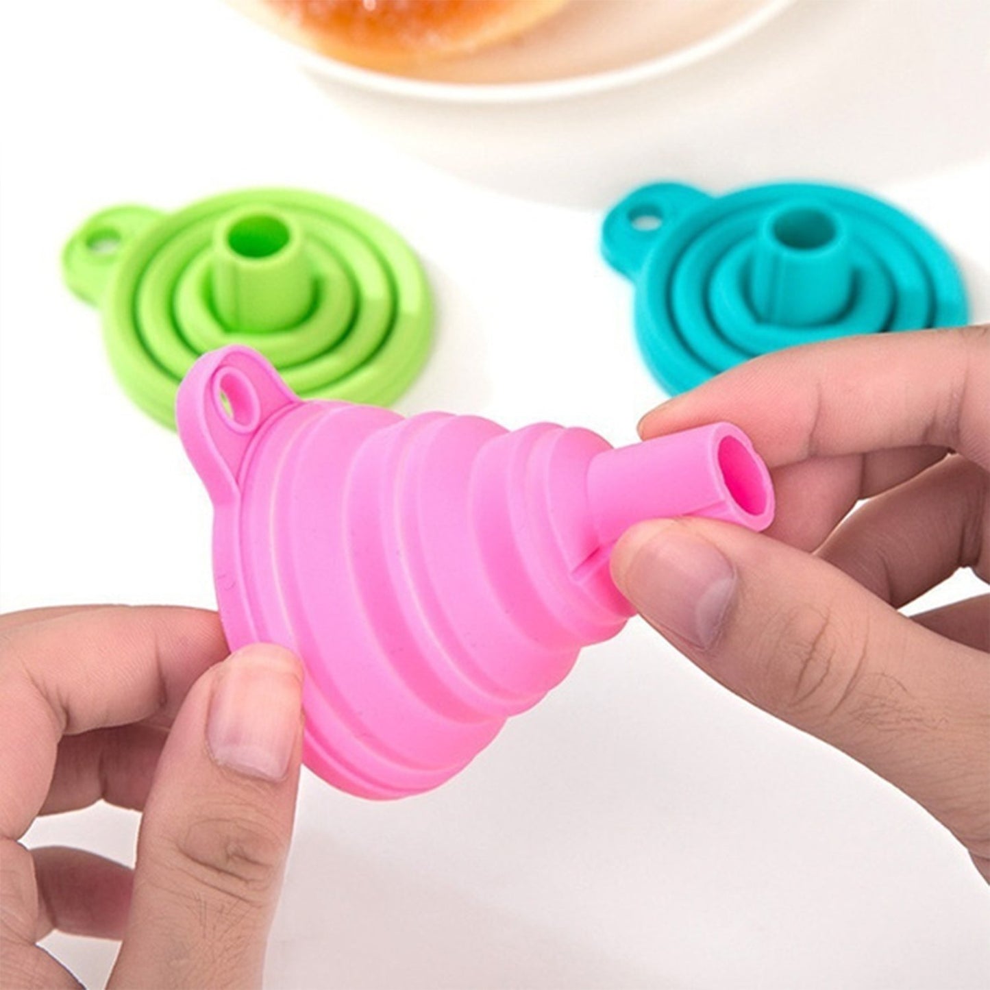 Collapsible Silicone Funnel for Kitchen - Oil, Sauce, Liquid Transfer - Happy Price - Image 6