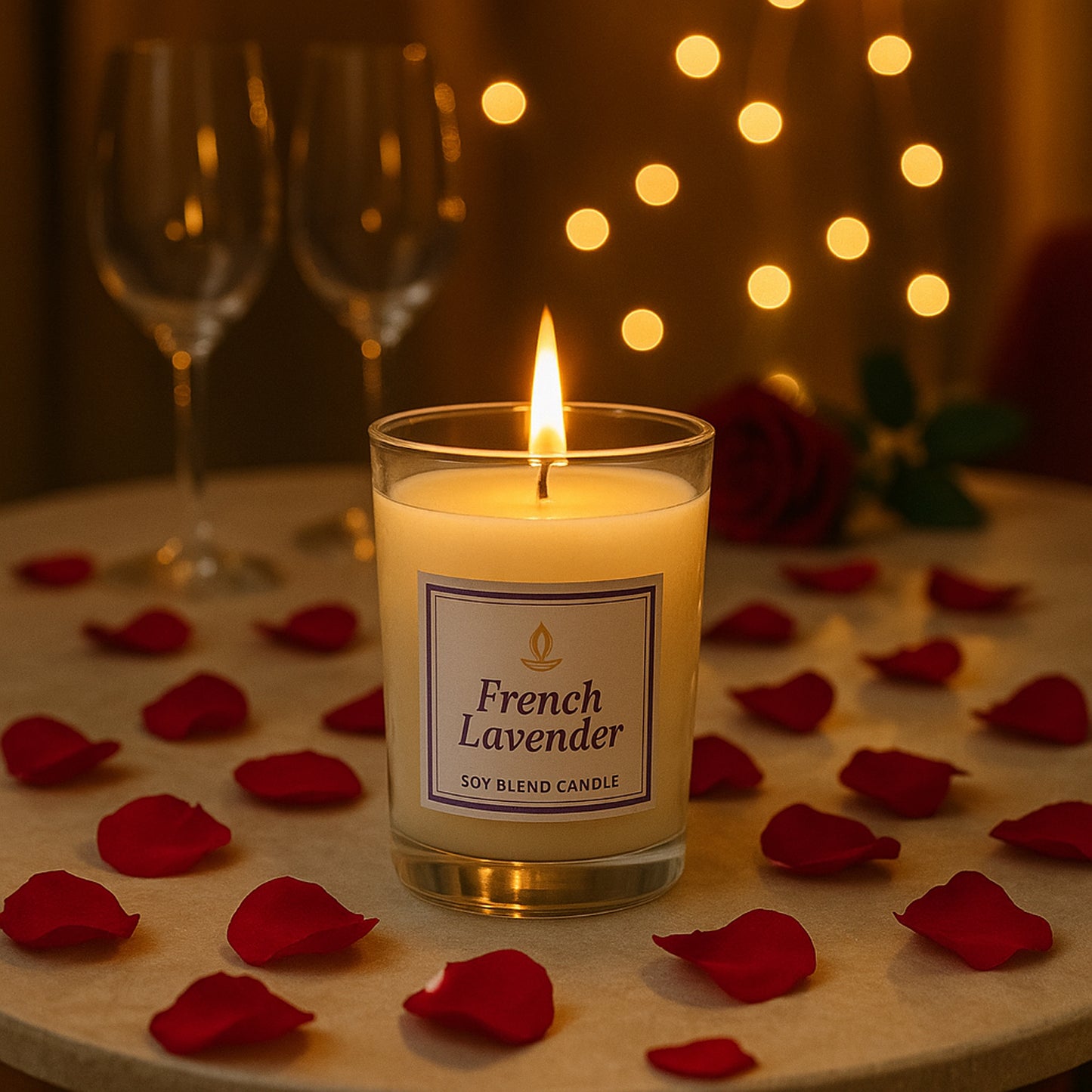 Inlief French Lavender Scented Soy Candle in Glass Jar (50gm, 1 Pc) - Happy Price - Image 3