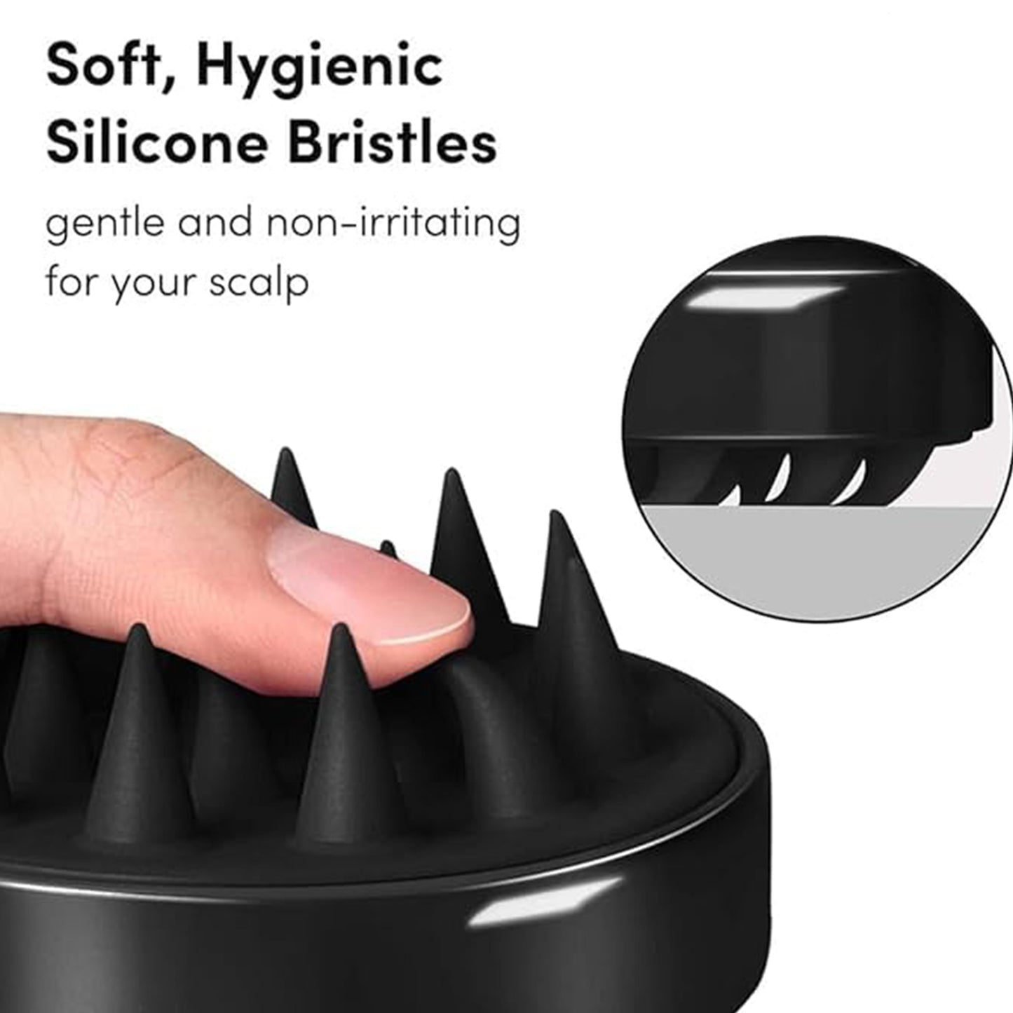 Scalp Massager Shampoo Brush - 1 Pc Silicone Bristle Hair Washer - Happy Price - Image 5