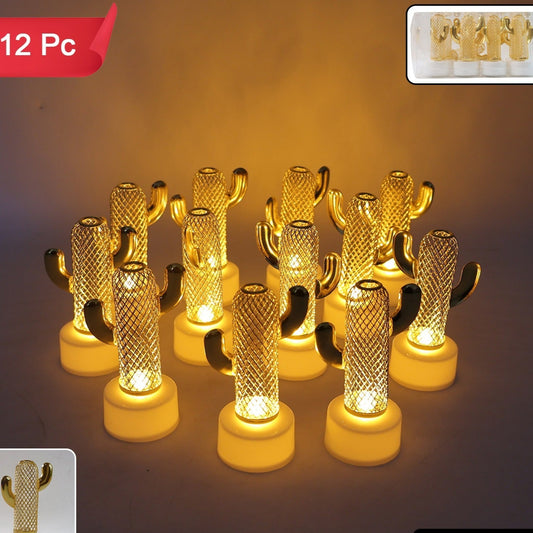 Decorative Cactus Flameless LED Candles - Set of 12 - Happy Price - Image 1