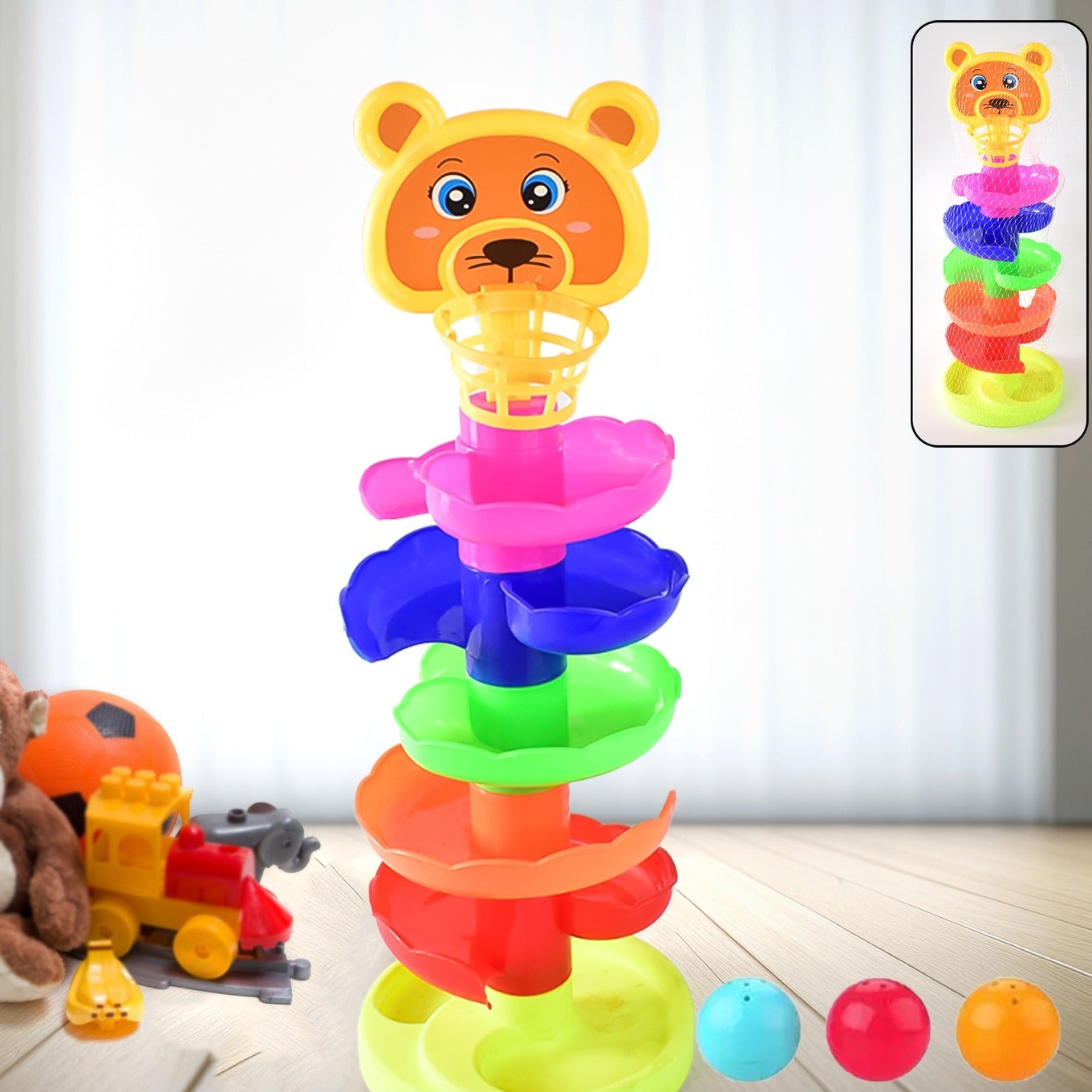 5 Layer Ball Drop And Roll Swirling Tower Educational Toy (1 Pc) - Happy Price - Image 1