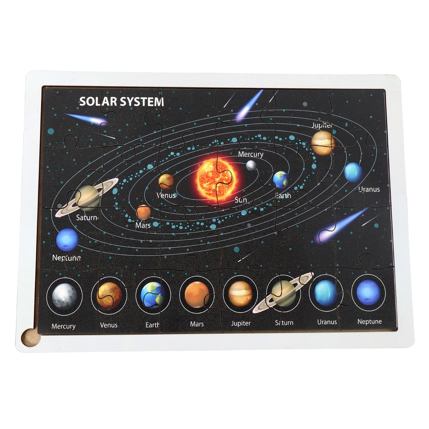 Wooden Solar System Puzzle for Kids - Educational Space Learning Toy (1 Set) - Happy Price - Image 2
