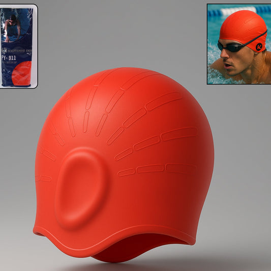 Premium Silicone Swimming Cap for Adults (1 Pc) - Waterproof & Ear Protection - Happy Price - Image 1