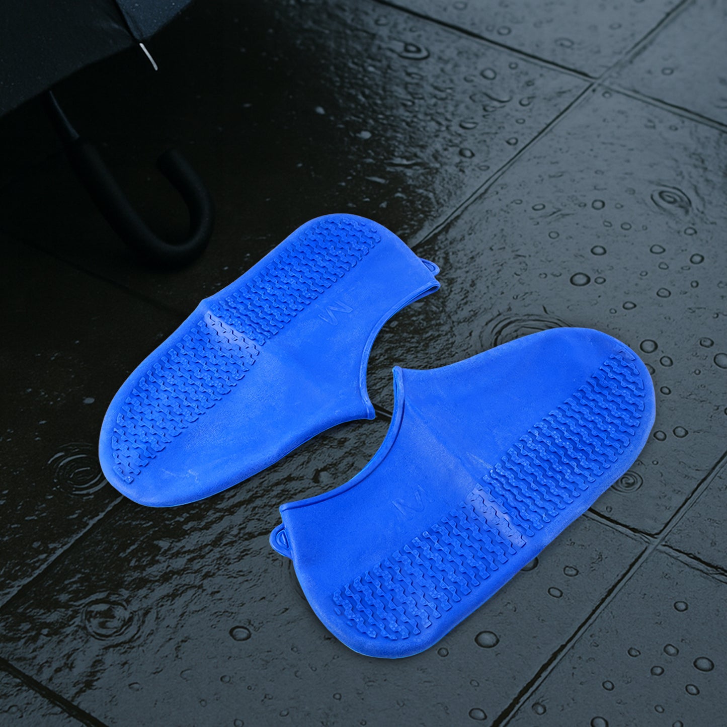 Blue Non-slip Silicone Rain Reusable Anti Skid Waterproof Fordable Boot Shoe Cover (1 Pair) - Happy Price - Image 2
