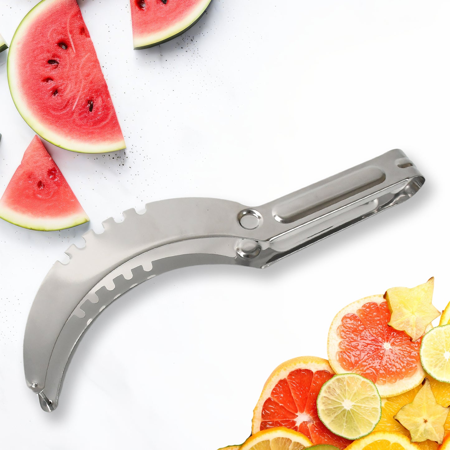 3-in-1 Stainless Steel Fruit Slicer & Corer for Watermelon & Melon (1 Pc) - Happy Price - Image 2