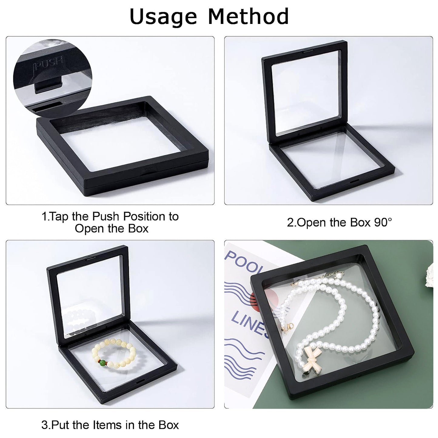 Transparent Jewellery Display Box 11x11 cm (1 Pc) - Floating Frame Organizer - Happy Price - Image 3