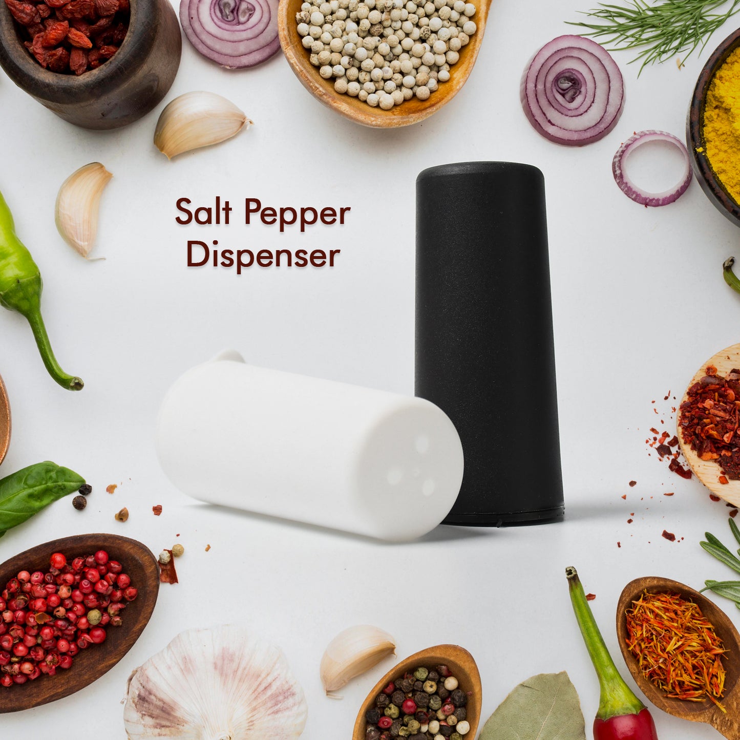 Salt Pepper Dispenser Dining Table Spice Storing Use  New Look Dispenser For Home  Hotel Use - Happy Price - Image 3