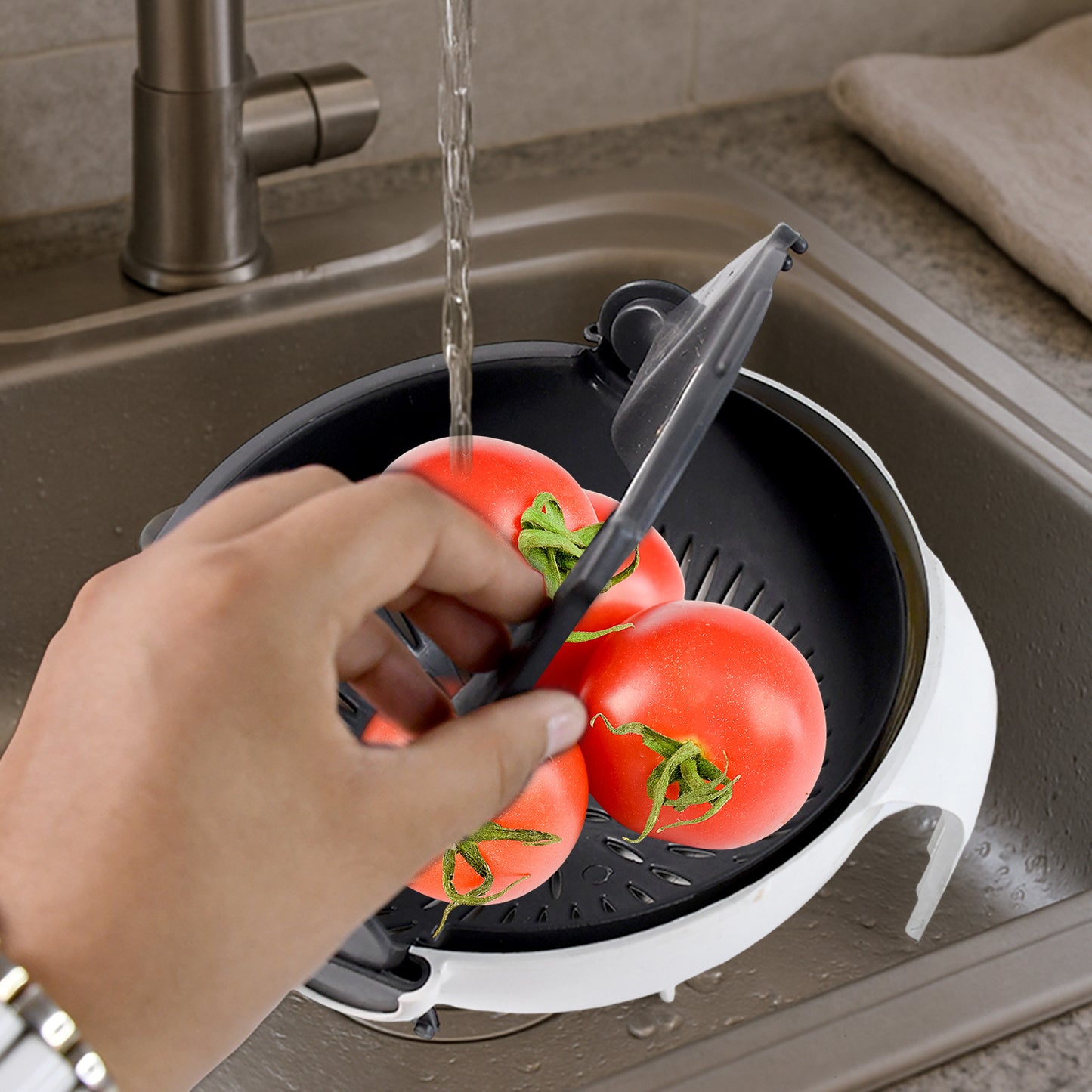 9-in-1 Kitchen Vegetable Chopper, Slicer & Grater Set with Drain Basket - Happy Price - Image 3