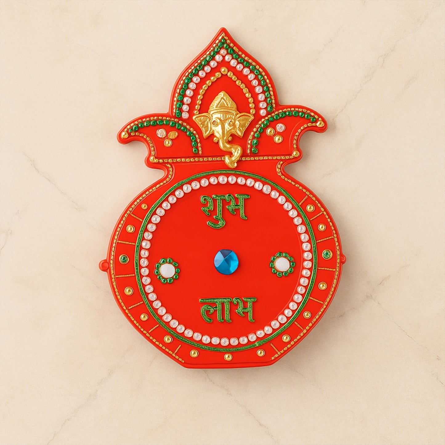 Decorative Kalash Wall Hanging With Shubh Labh (1 Pc) - Happy Price - Image 5