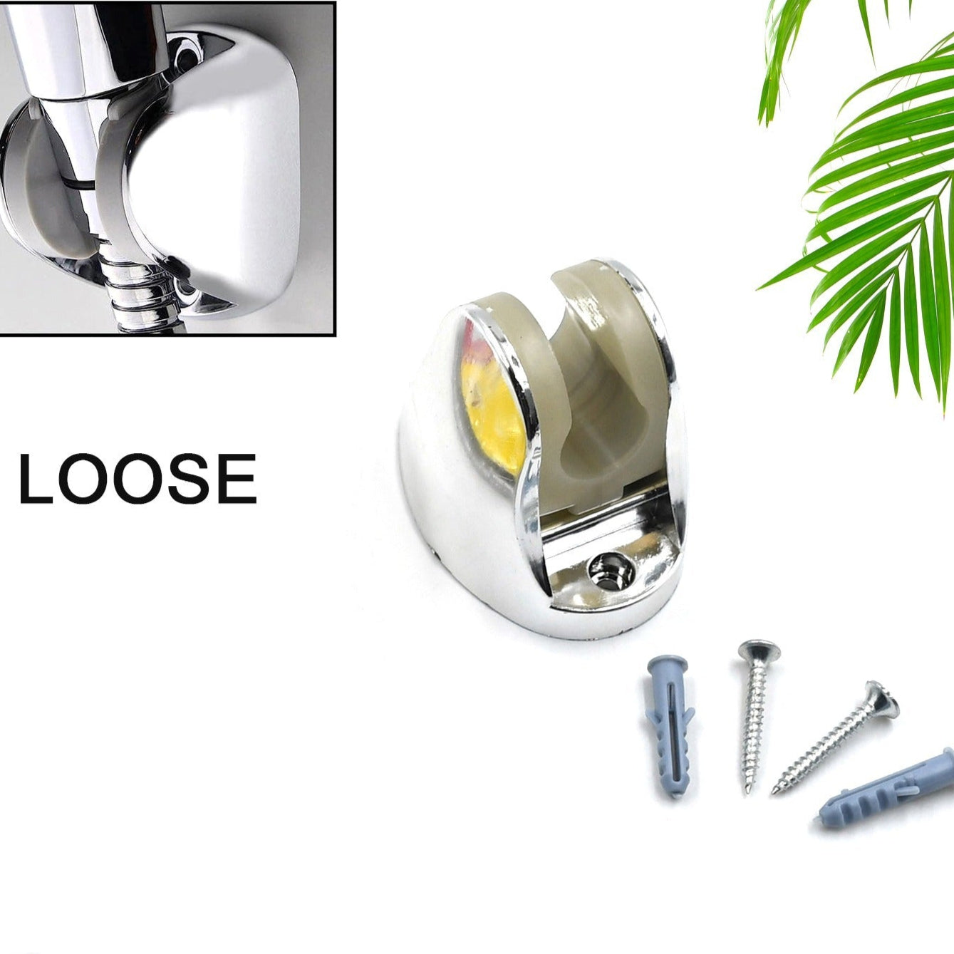 Adjustable Hand Shower Holder With Fixing Screws Adjustable Bracket For Bathroom (Loose) - Happy Price - Image 1