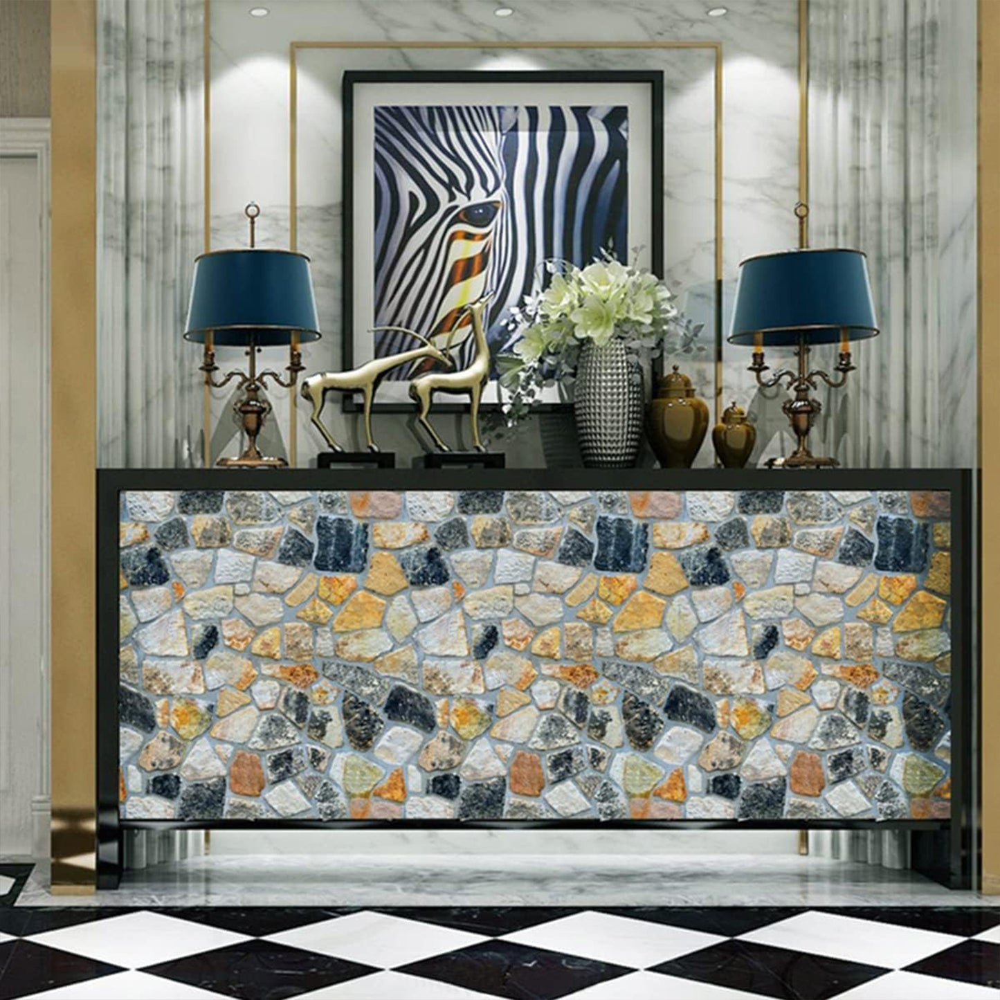 Self-Adhesive Waterproof Vinyl Wallpaper Roll - 1 Pc Mix Design (45cm x 1m Approx) - Happy Price - Image 6