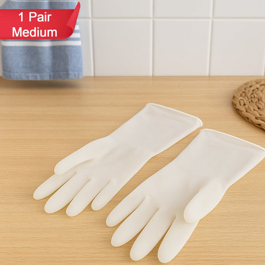 Medium Reusable Household Cleaning Gloves - 2 Pair Set - Happy Price - Image 1