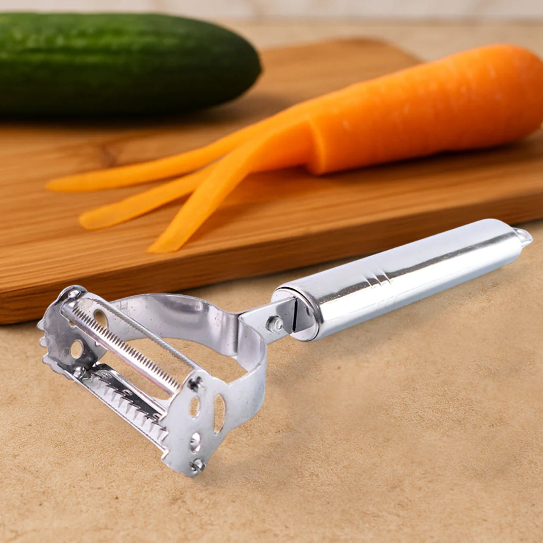 2-in-1 Stainless Steel Vegetable Peeler & Julienne Cutter (1 Pc) - Happy Price - Image 4