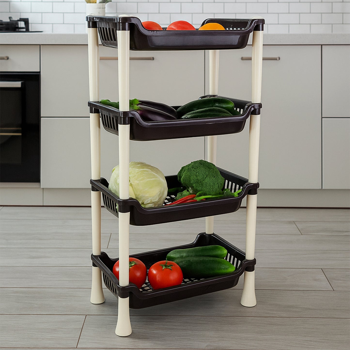 4-Layer Plastic Storage Rack for Home & Kitchen Organization - Happy Price - Image 6
