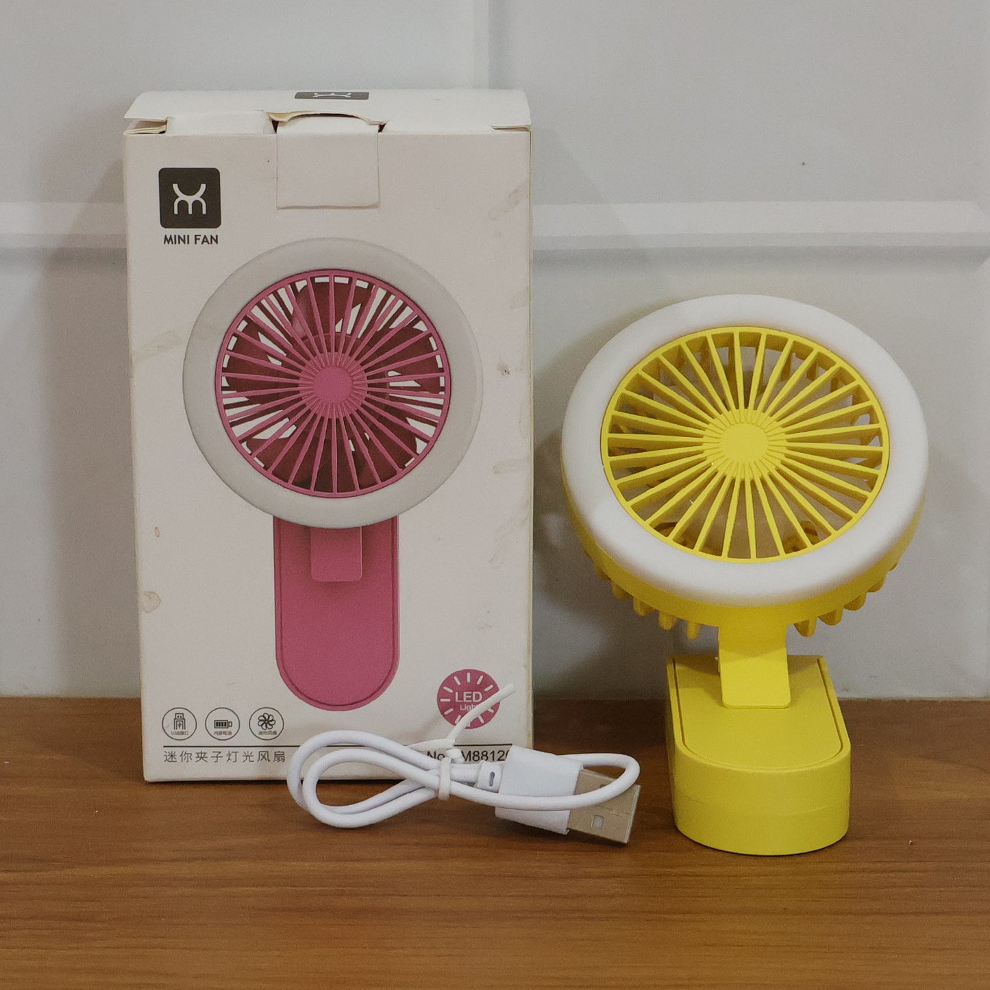 Compact Rechargeable Mini Fan with LED Light - USB Powered Personal Cooler (1 Pc) - Great Price - Image 7