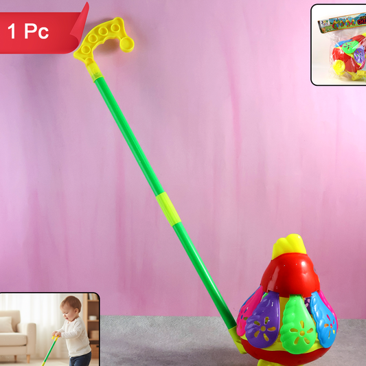 Push-Along Carnival Chicken Toy for Toddlers - 1 Pc - Happy Price - Image 1
